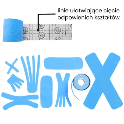 Siatka ułatwiająca cięcie na papierze podkładowym tejpów 5e i małe kształty.